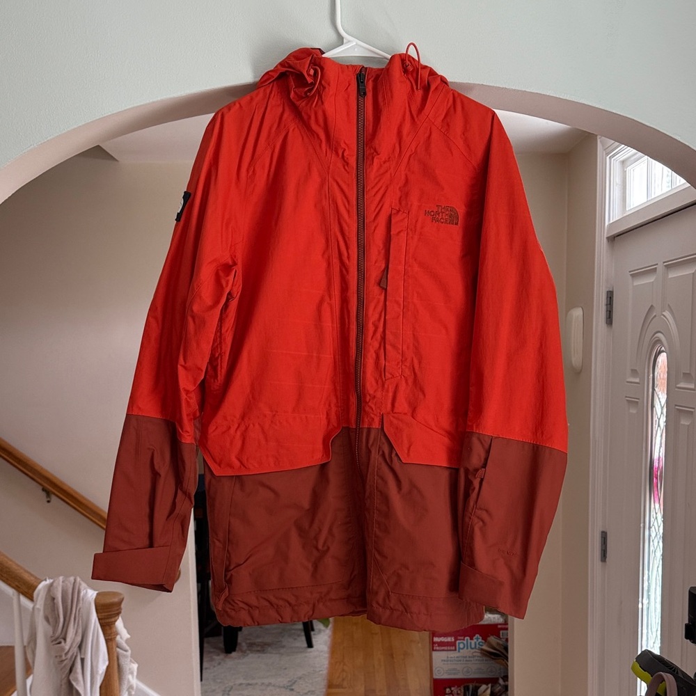 The North Face Men's Two-Tone Red and Brown Raincoat